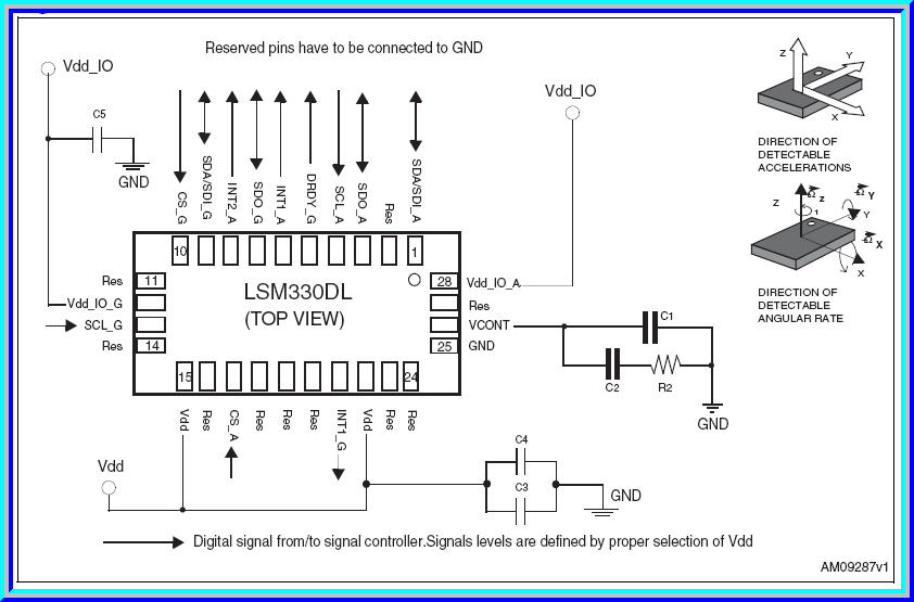 1x LSM330 3-axis Gyroscope and acceleromter sensor chip