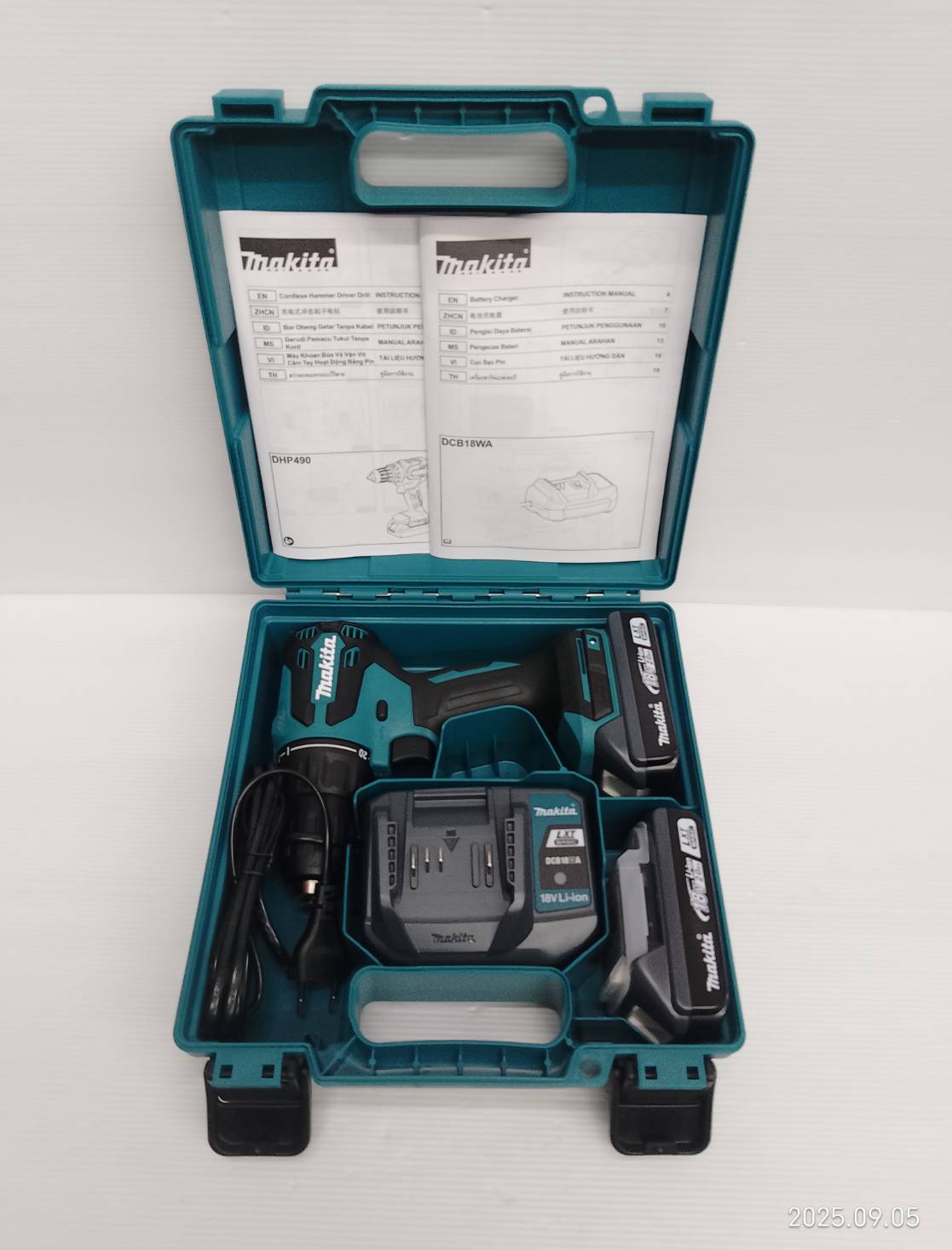 สว่านกระแทกแบตเตอรี่ 13mm (1/2″) 18V DHP490WVE MAKITA