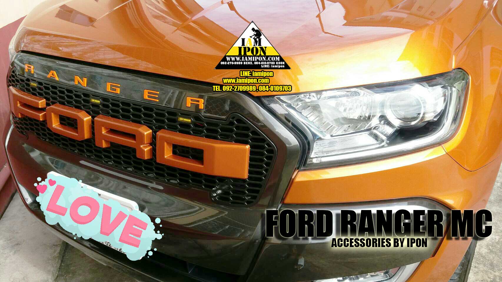 3D CHARACTER FRONT GRILL FORD RANGER MC ตัวหนังสือติดกระจังหน้าฟอร์ดเรนเจอร์ MC
