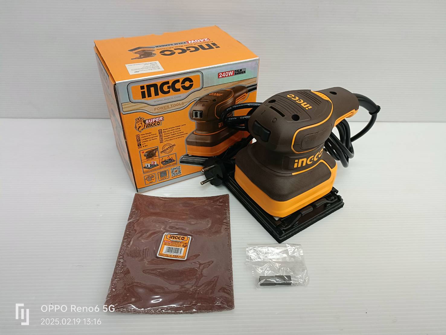 INGCO เครื่องขัดกระดาษทรายเหลี่ยม 240W รุ่น PS2416