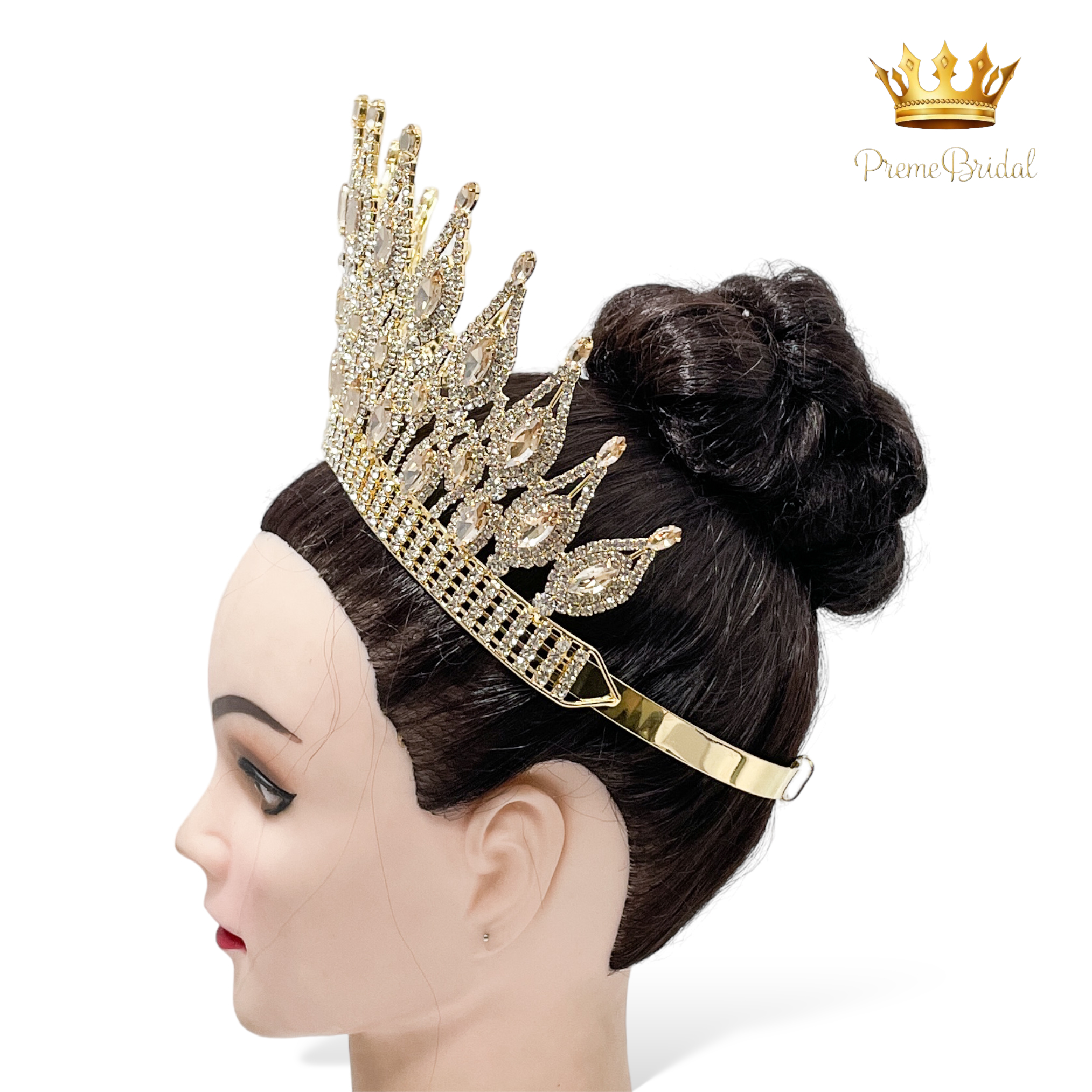 (พร้อมส่งจากไทย) มงกุฏ 119 สีเหลืองทอง งานสวย งานนางงาม รุ่นฐานกลม ปรับขนาดได้ ส่งด่วน ส่งจากไทย