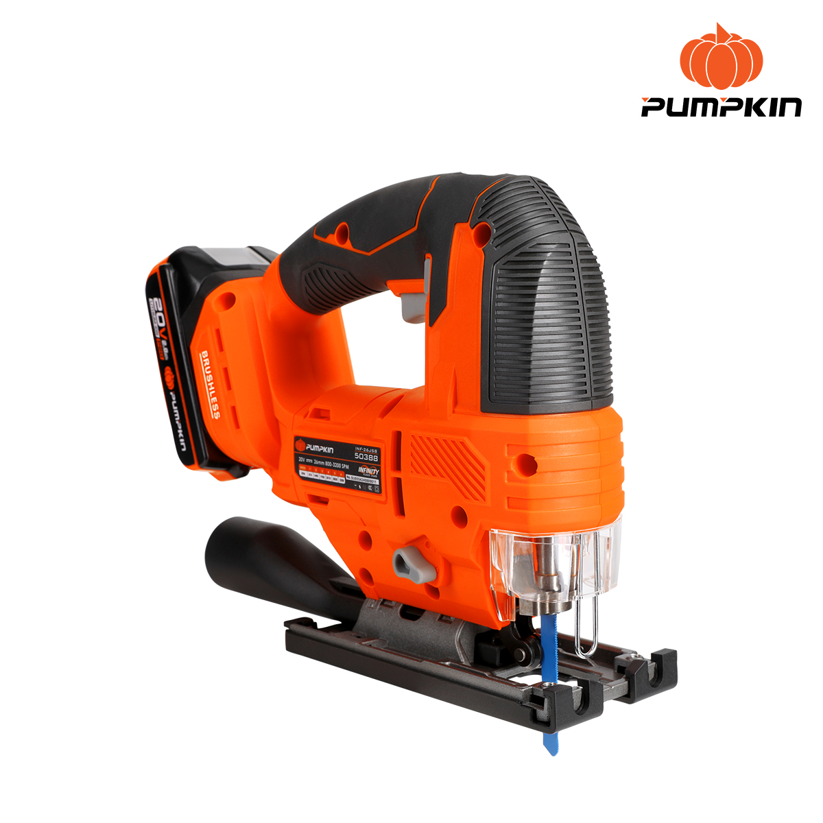 PUMPKIN INFINITY POWER 20V เลื่อยจิ๊กซอว์ไร้สาย ไร้แปรงถ่าน INF-26JSB (เครื่องเปล่า) /50388