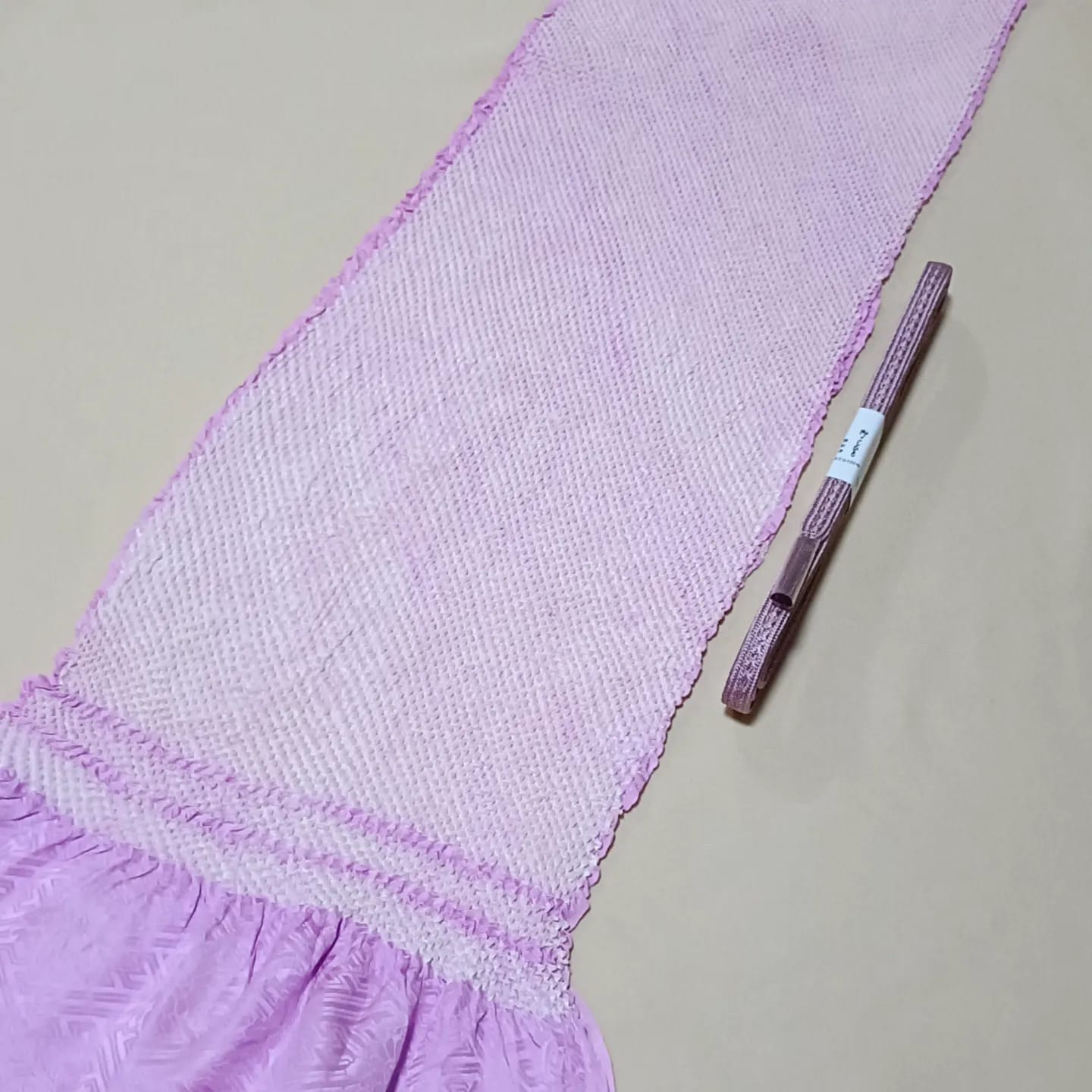 setผ้าชิโบริ+เชื่อกประดับโอบิ ม่วงอ่อน03