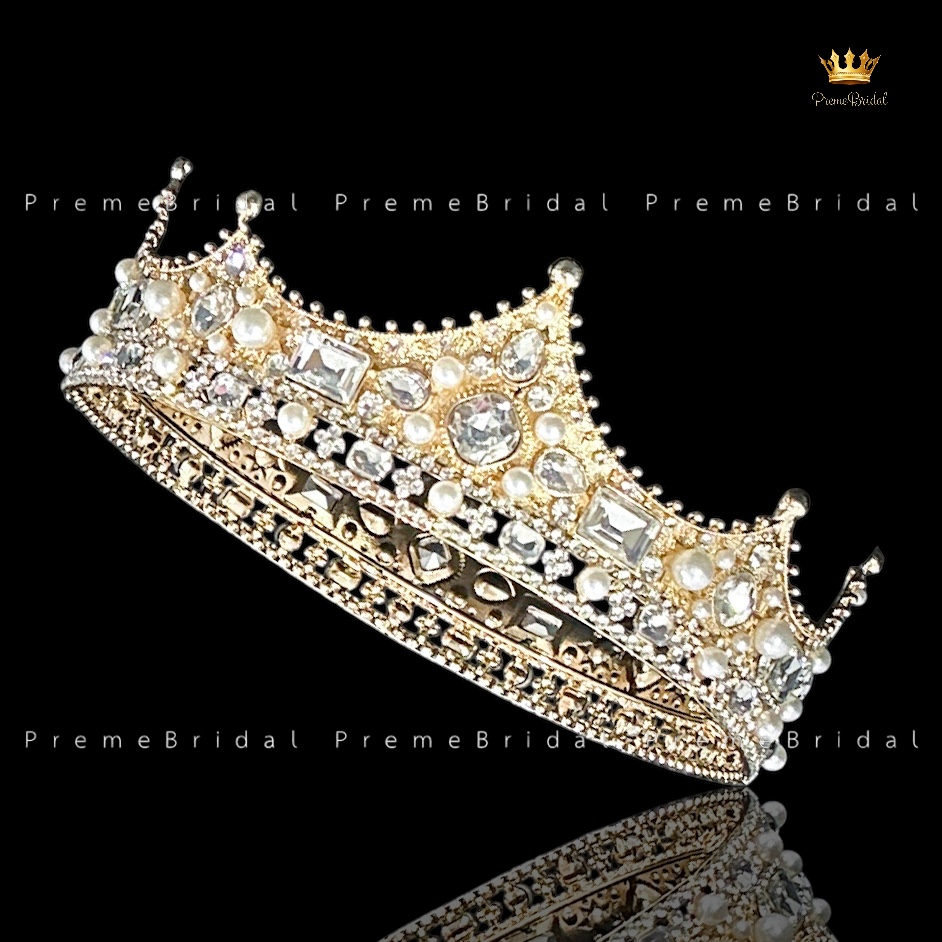 (พร้อมส่ง) มงกุฏผู้ชาย 035 สีทองเพชรขาว มงกุฎผู้ชาย มงกุฎเจ้าชาย งานสวย ปราณีต QCเพชรทุกเม็ด