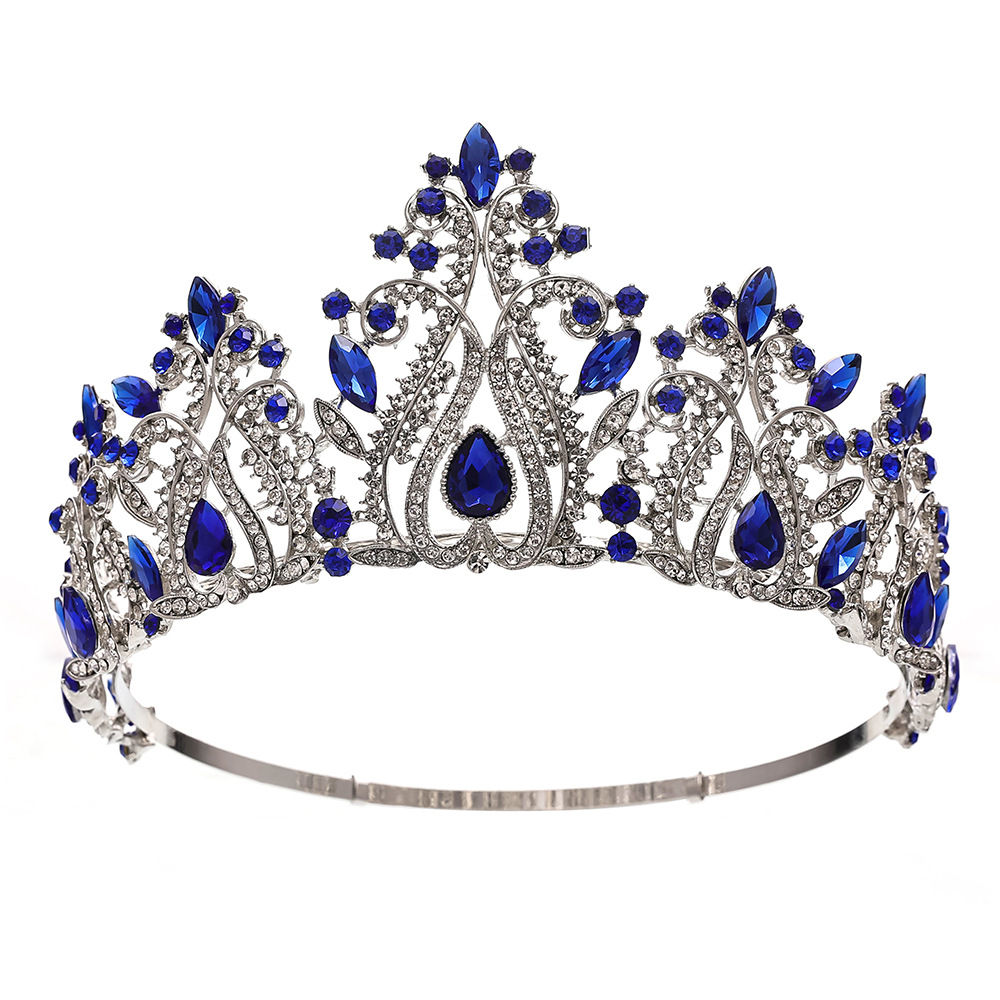 (พร้อมส่งจากไทย) มงกุฏ 118 สีน้ำเงิน งานสวย งานนางงาม รุ่นฐานกลม ปรับขนาดได้ ส่งด่วน ส่งจากไทย