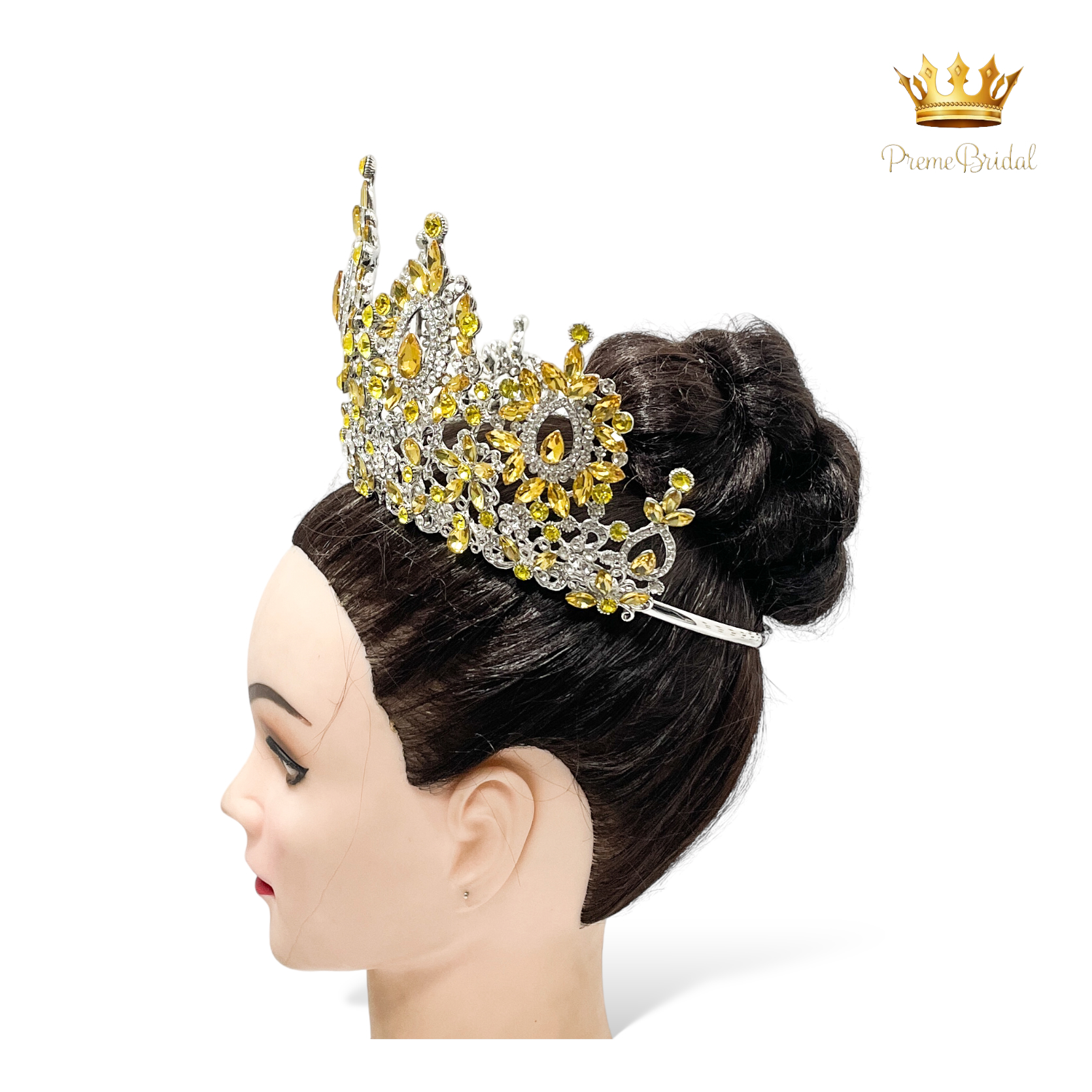 (พร้อมส่งจากไทย) มงกุฏ 122 สีเหลือง งานสวย งานนางงาม รุ่นฐานกลม ปรับขนาดได้ ส่งด่วน ส่งจาก จ.อุบลราชธานี