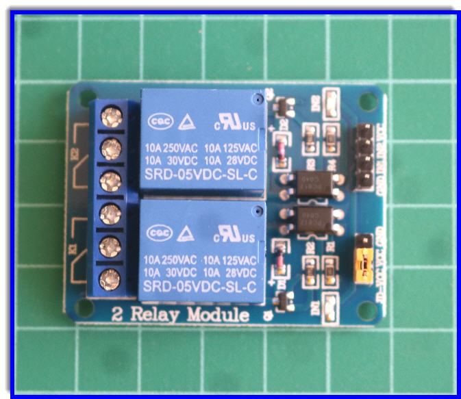 1x แผงวงจรรีเลย์แบบมีออปโต้ DC 5V 2 ช่อง 10A 250V Relay
