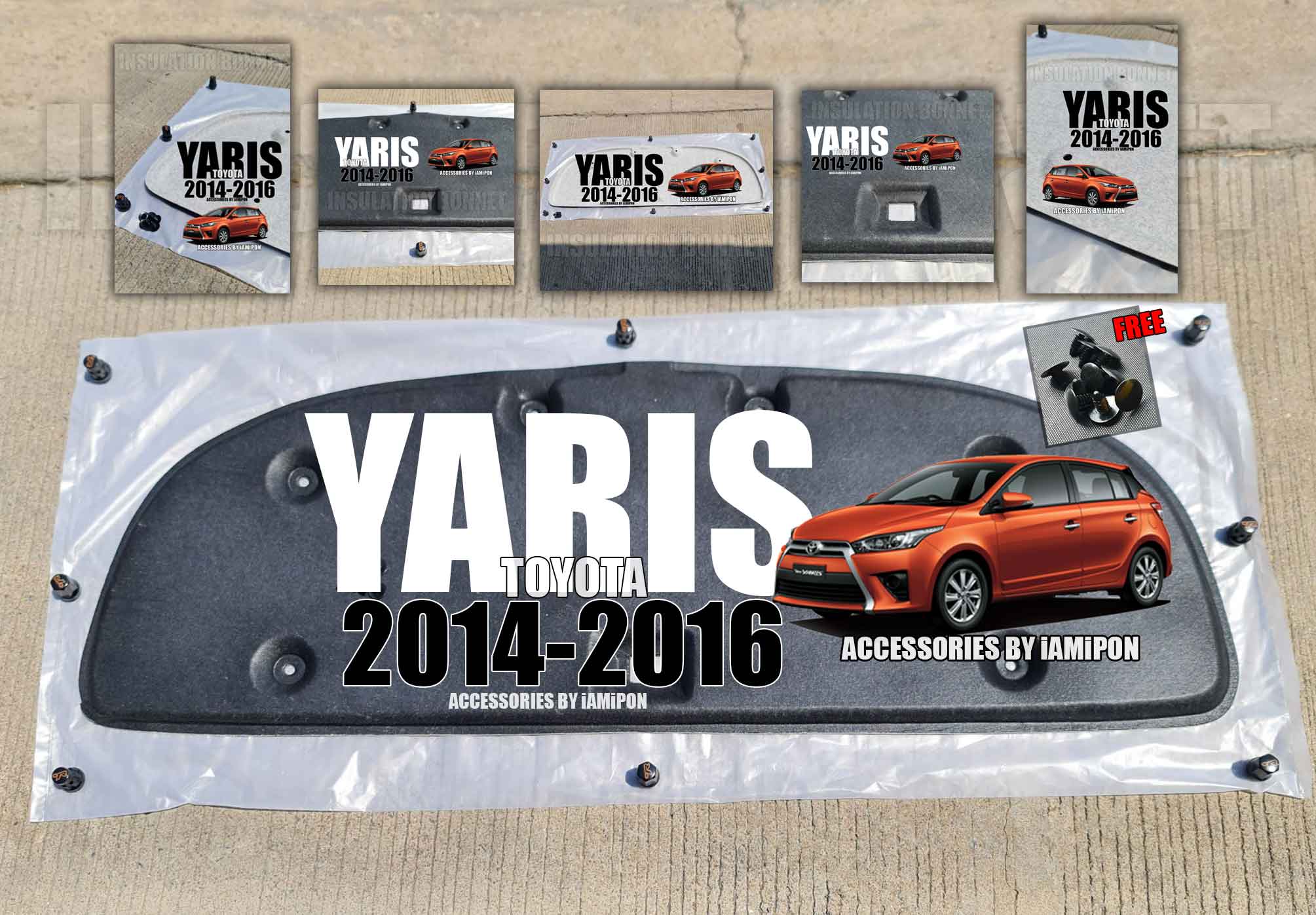 แผ่นฉนวนกันความร้อนฝากระโปรงหน้า TOYOTAYARIS2014-2016