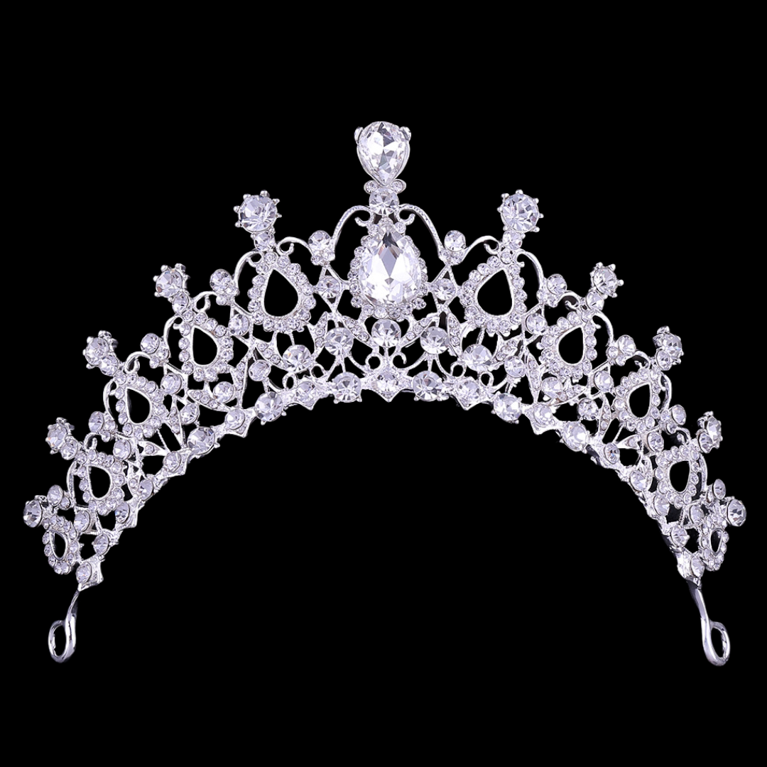 (พร้อมส่ง) เทียร่า 004 สีเงิน มงกุฎนางงาม มงกุฎเจ้าหญิง งานสวย ปราณีต QCเพชรทุกเม็ด สินค้าพร้อมส่งจากไทย