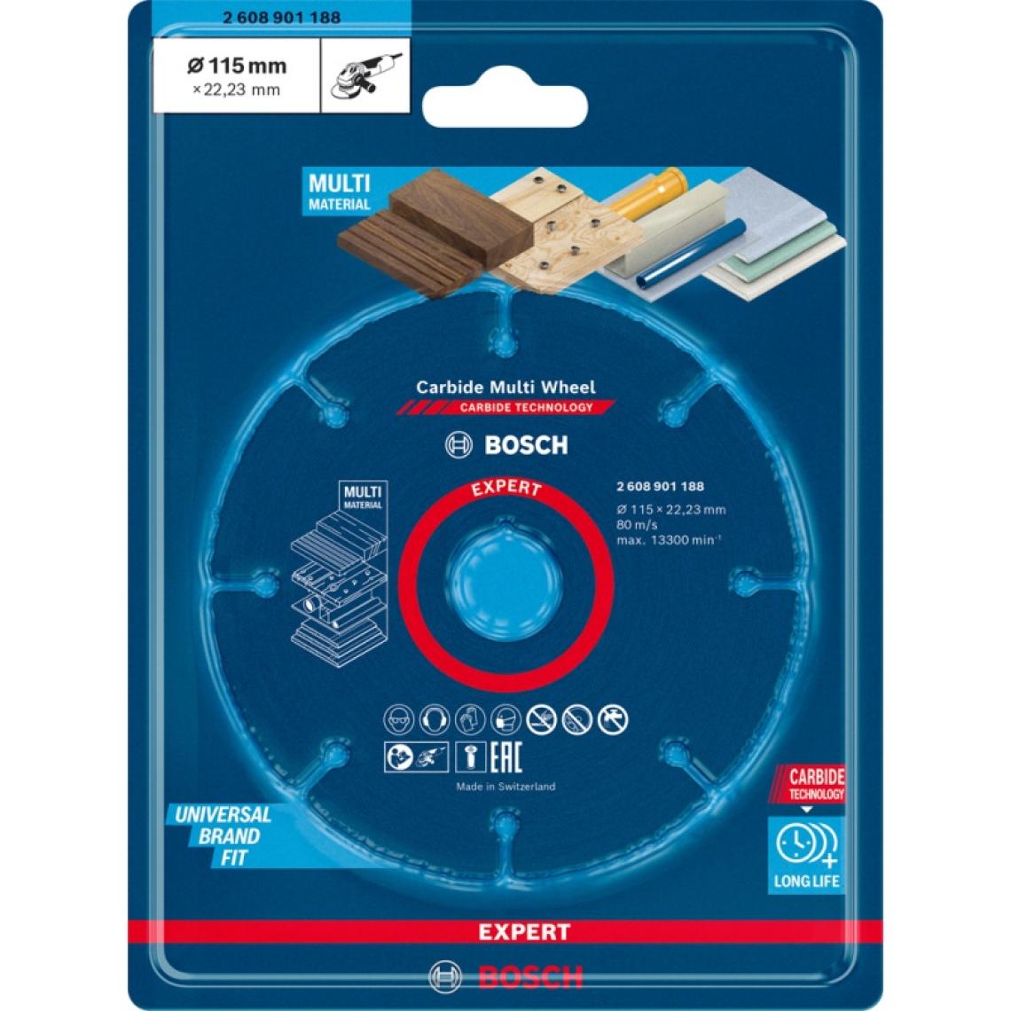 BOSCH ใบตัดอเนกประสงค์ 4นิ้ว ใบตัดคาร์ไบด์ Carbide Multi Wheel 2608901201