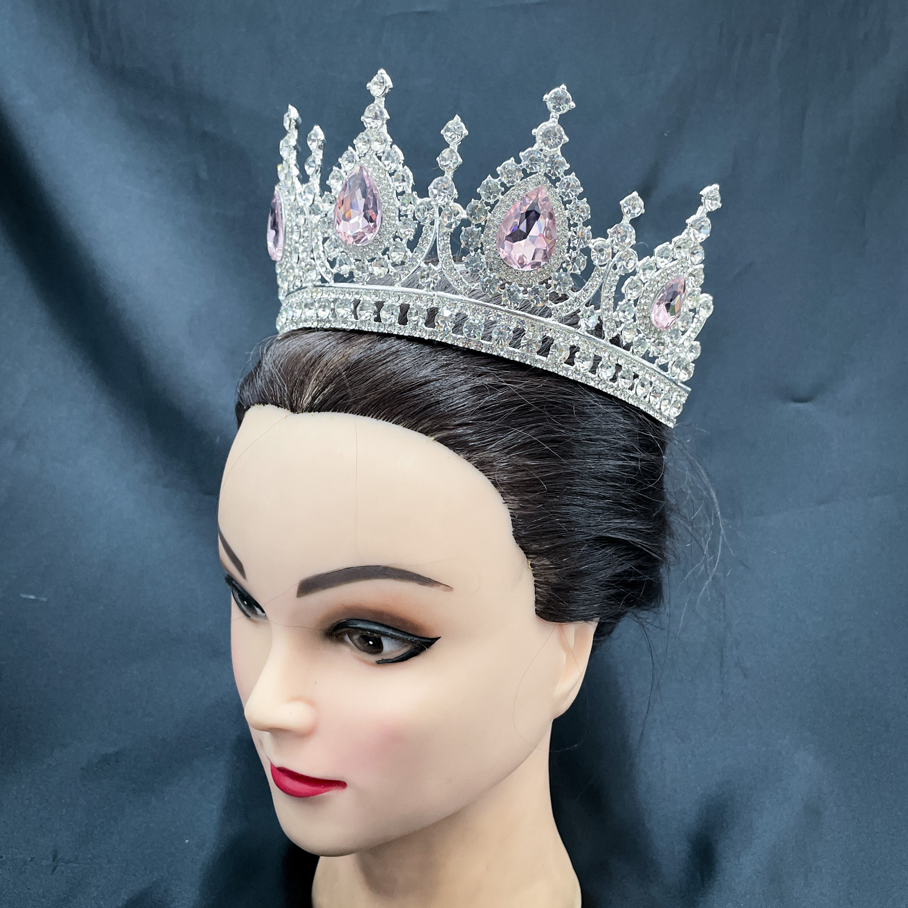 (พร้อมส่ง) เทียร่า 282 สีชมพู มงกุฎนางงาม มงกุฎเจ้าหญิง งานสวย ปราณีต QCเพชรทุกเม็ด สินค้าพร้อมส่งจากไทย