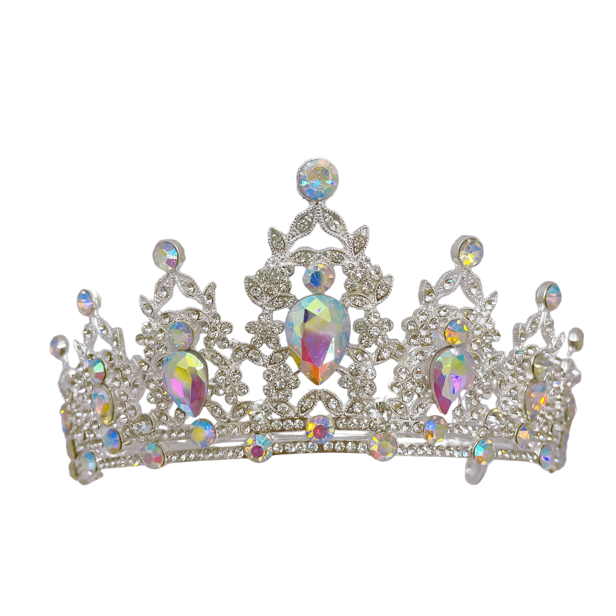 (พร้อมส่ง) เทียร่า 146 สีรุ้ง-เงิน งานสวย ปราณีต QCเพชรทุกเม็ด สินค้าพร้อมส่งจากไทย