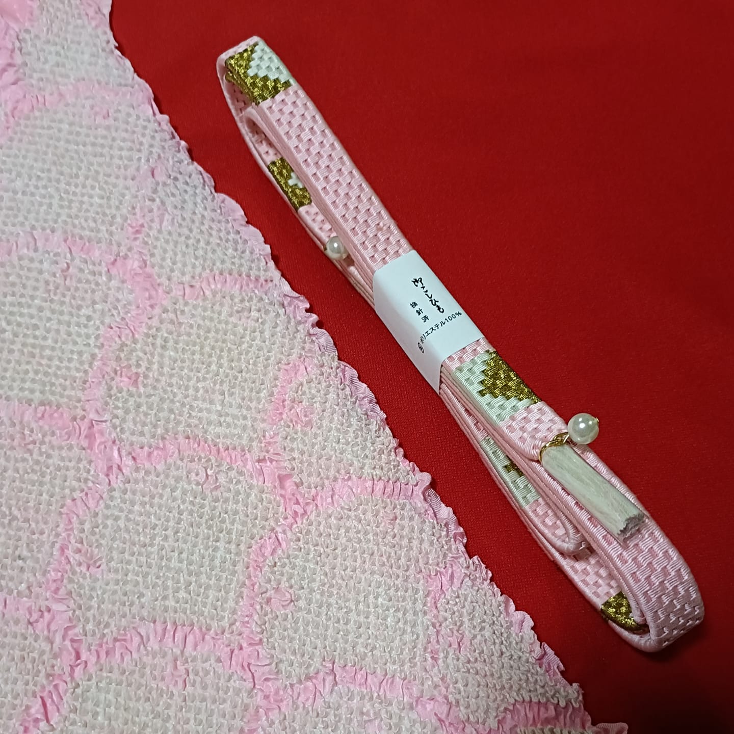 setผ้าชิโบริ+เชื่อกประดับโอบิ ชมพู08