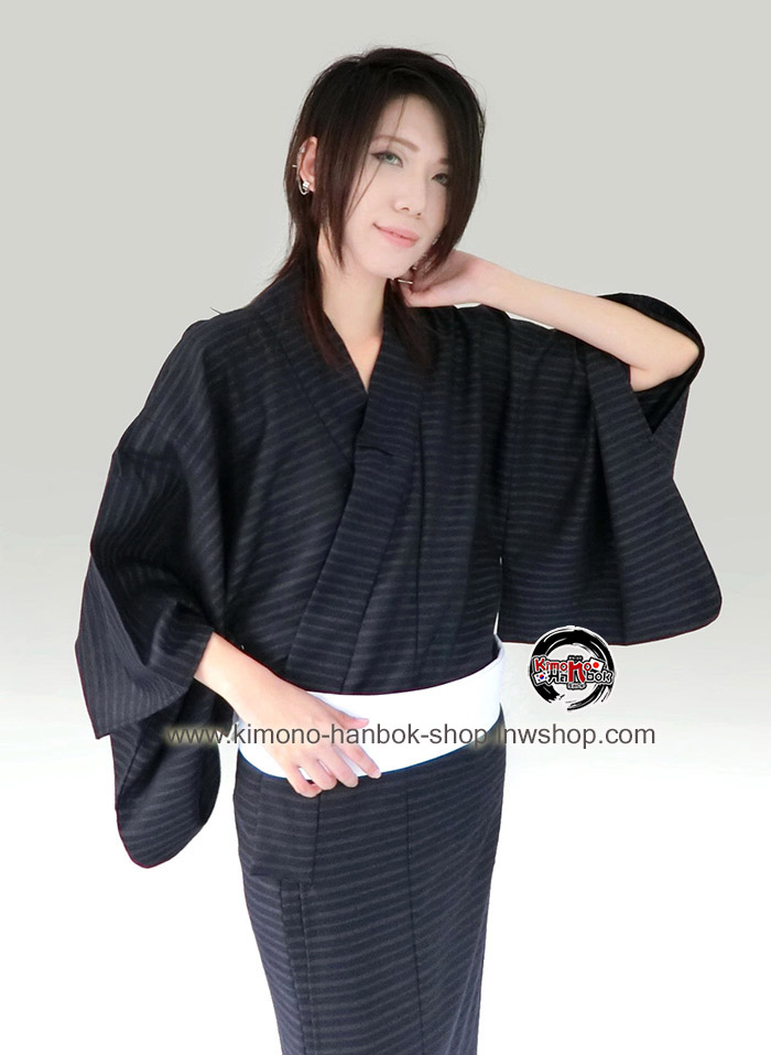 ชุดยูกาตะชายสีกรมลายขวาง02