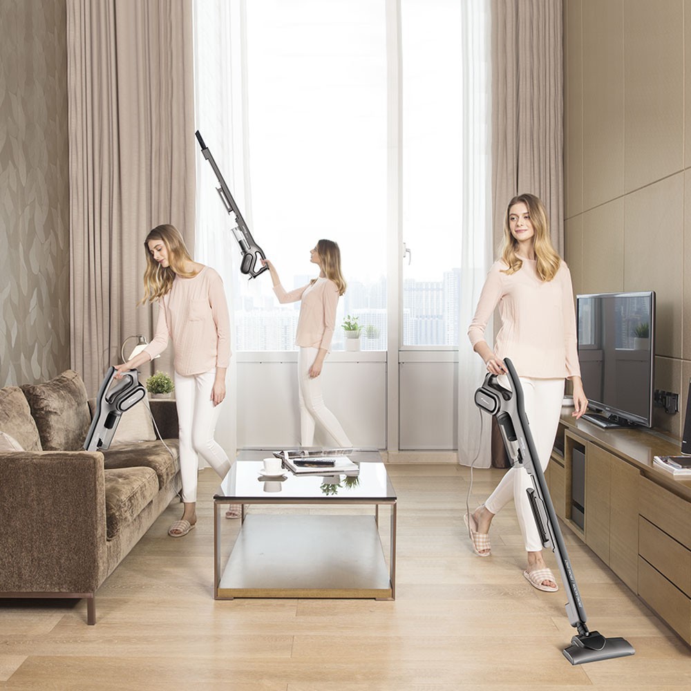 Deerma DEM-DX700S สีดำ Vacuum Cleaner เครื่องดูดฝุ่นแบบด้ามจับราคาประหยัด