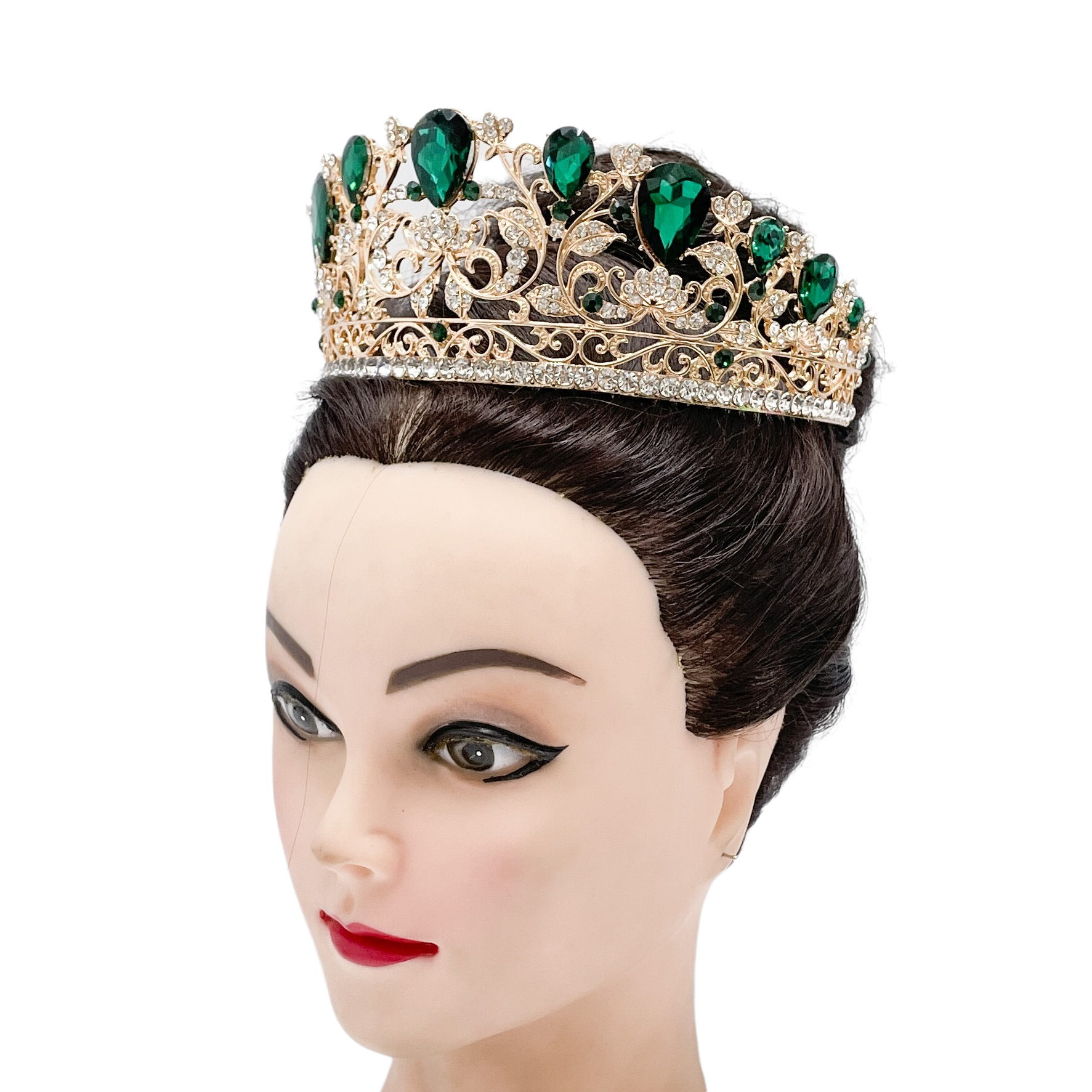 (พร้อมส่ง) เทียร่า 351 สีเขียว งานสวย ปราณีต QCเพชรทุกเม็ด สินค้าพร้อมส่งจากไทย