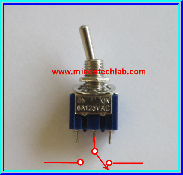 1x สวิตซ์เปิดปิด 3 ทาง Power On/Off SPDT Switch