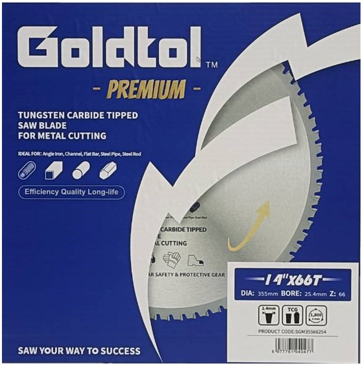 Goldtol ใบเลื่อยตัดเหล็ก ฟันTCT 14"x66T G-1926