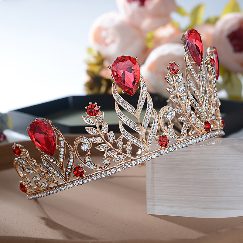 (พร้อมส่ง) เทียร่า 129 สีแดง มงกุฎนางงาม มงกุฎเจ้าหญิง งานสวย ปราณีต QCเพชรทุกเม็ด สินค้าพร้อมส่งจากไทย