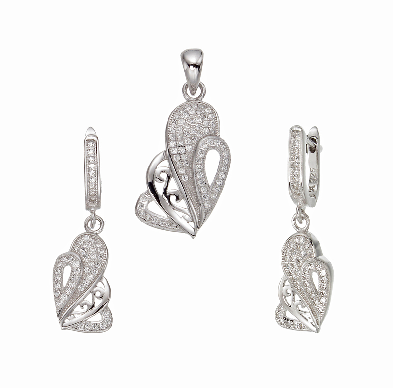 ต่างหูพร้อมจี้ ( เงิน ) = Earring with Pendant ( Silver )
