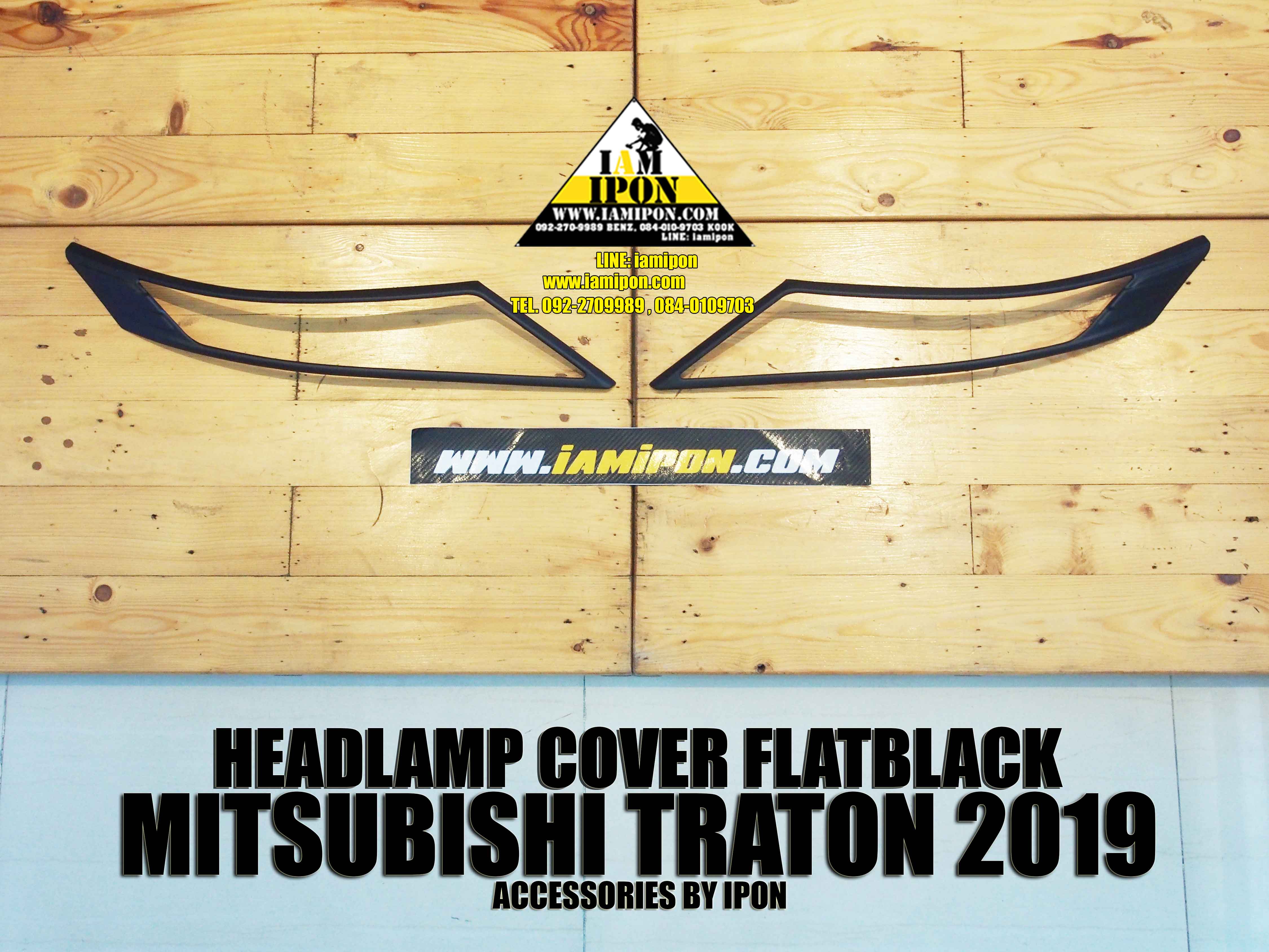 HEAD LAMP COVER MITSUBISHI TRITON 2019 FLATBLACK ครอบไฟหน้าดำด้านมิสซูบิชิไทรทัน 2019