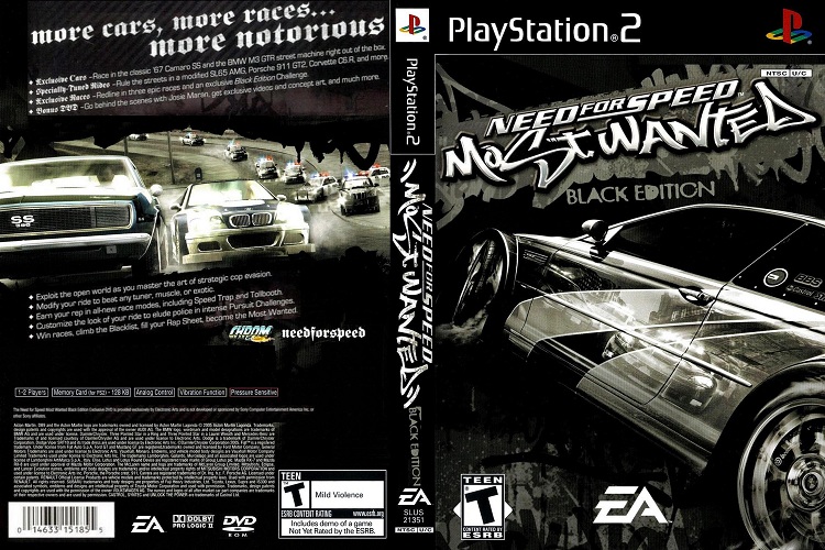 NEED FOR SPEED MOST WANTED BLACK EDITION [US : DVD5 1 Disc]