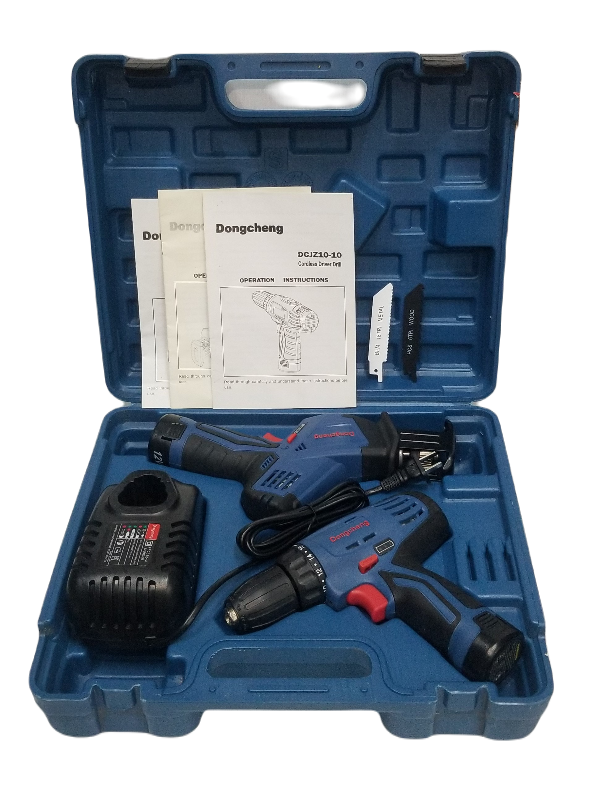 ชุดคอมโบไร้สาย 12V DCKIT02 (สว่านไขควง+เซเบอร์) Dongcheng