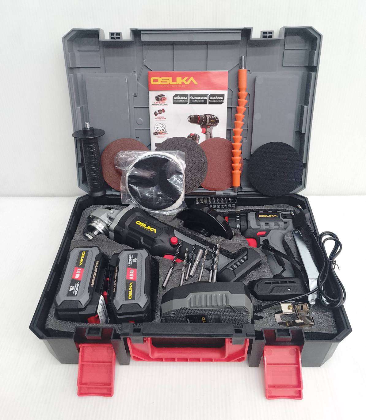 ชุดคู่หู สว่าน+เครื่องจียร ไร้สายไร้แปรงถ่าน 20v OCK151-M2 OSUKA