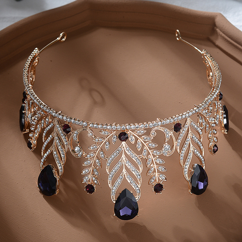 (พร้อมส่ง) เทียร่า 129 สีม่วง มงกุฎนางงาม มงกุฎเจ้าหญิง งานสวย ปราณีต QCเพชรทุกเม็ด สินค้าพร้อมส่งจากไทย