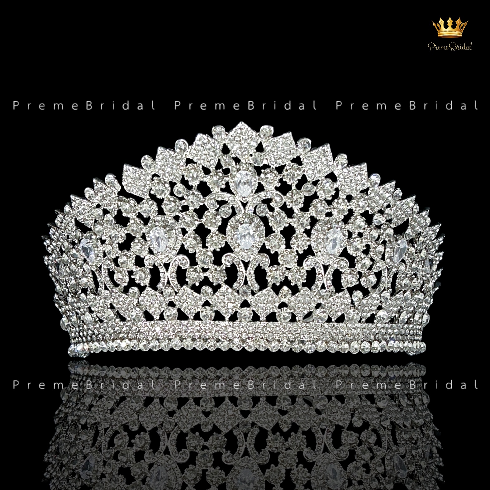 (พร้อมส่งจากไทย) มงกุฏ 140 ขนาดใหญ่ไซส์นางงาม งานสวย งานโลหะฐานกลมปรับขนาดได้ ส่งด่วน ส่งจาก จ.อุบลราชธานี