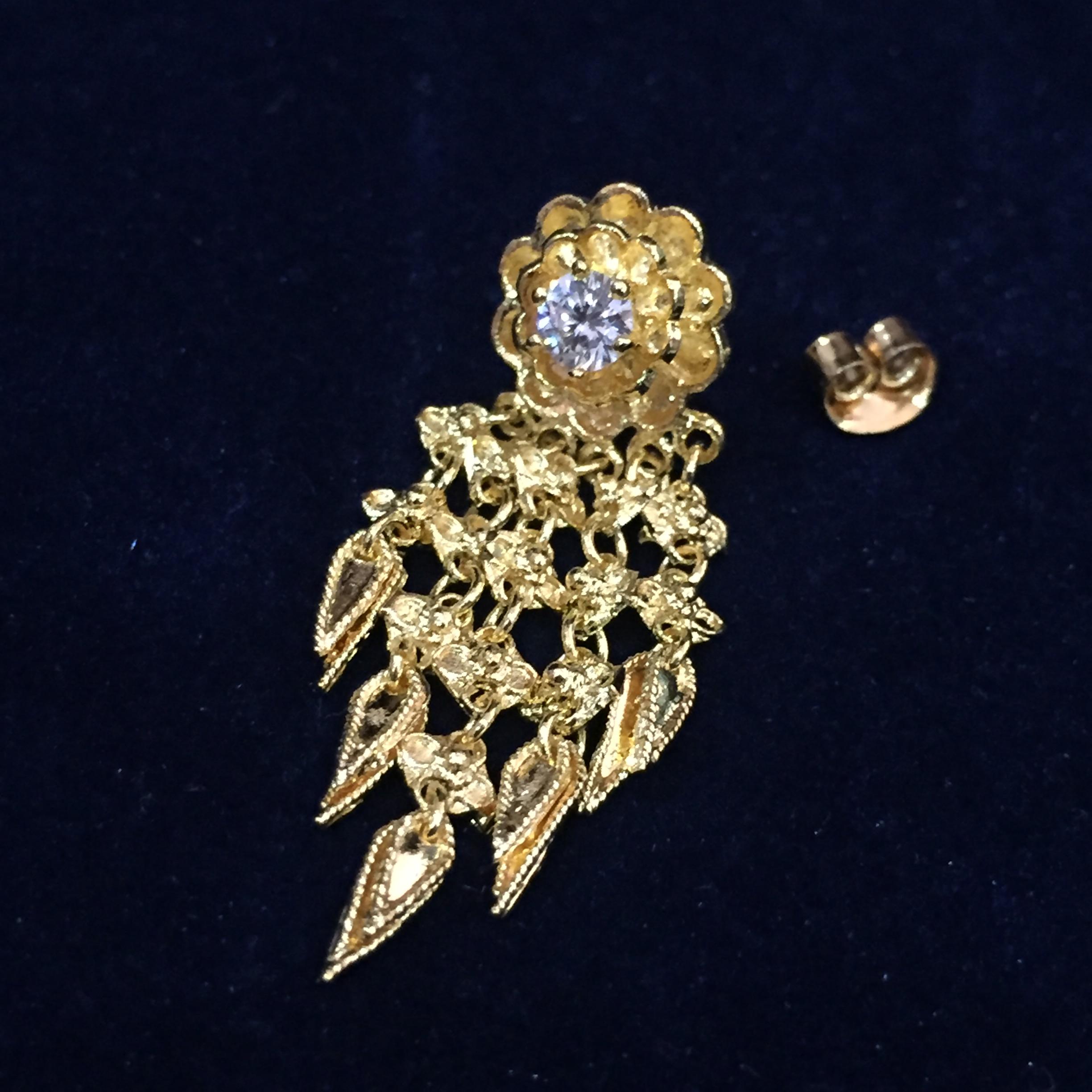 (พร้อมส่ง) ต่างหู 015 ออเจ้า พรหมลิขิต แม่การะเกด แบบเข็ม หุ้มทอง 100%