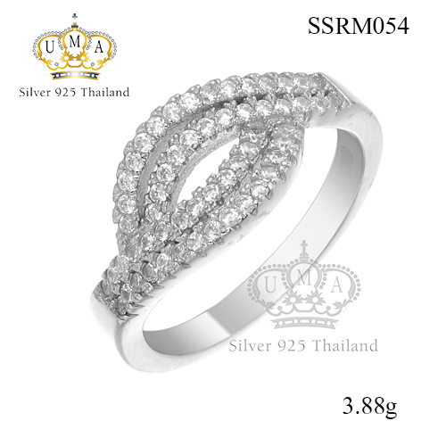 แหวนเงินแท้925เพรชประดับเพรชแท้สวิส เกรดดี น้ำใส