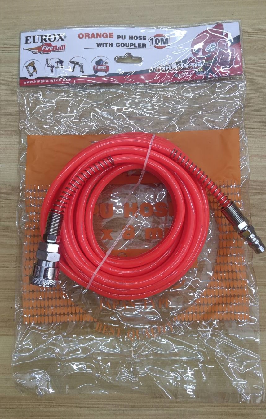 EUROX สายลมพร้อมใช้ ขนาด 5X8 ยาว 10 เมตร (สีส้ม)