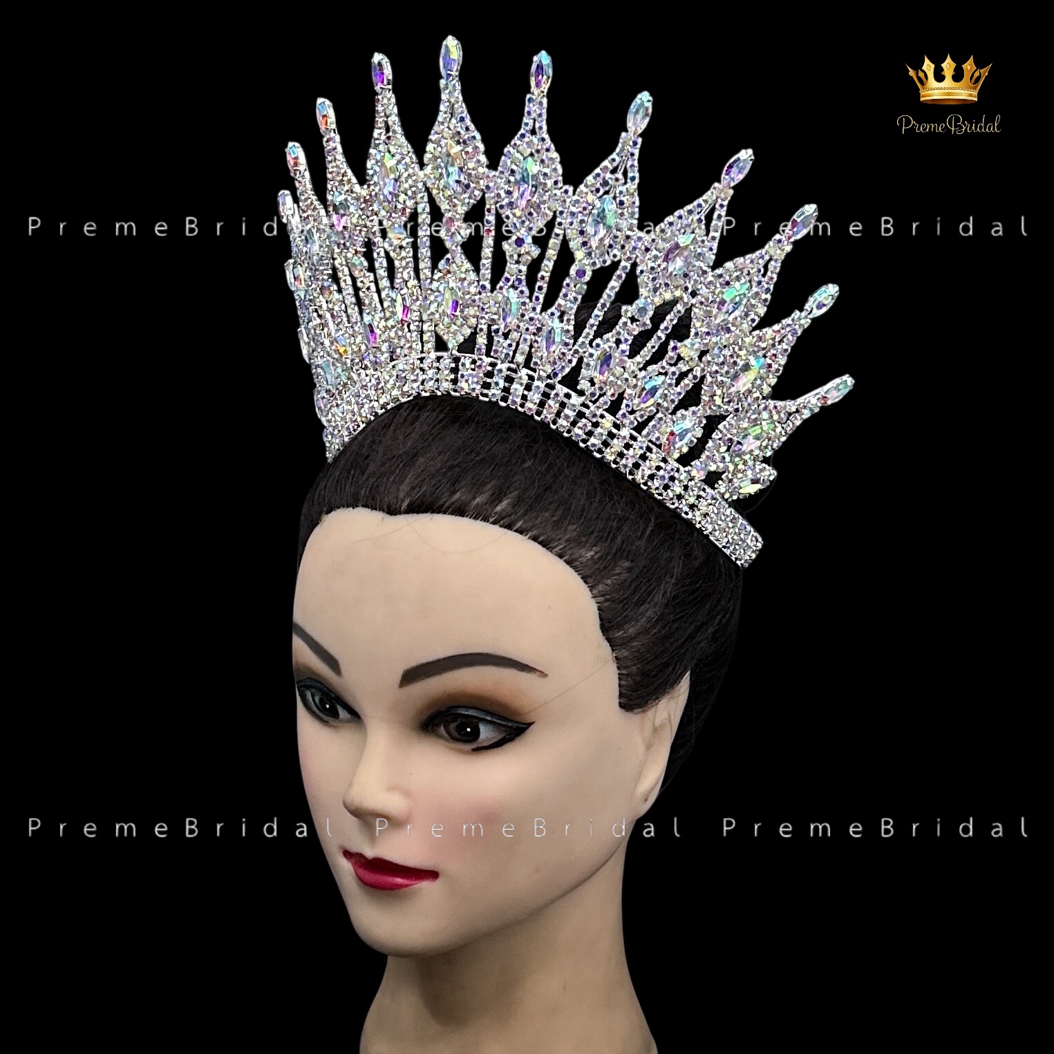 (พร้อมส่งจากไทย) มงกุฏ 119 สีรุ้ง งานสวย งานนางงาม รุ่นฐานกลม ปรับขนาดได้ ส่งด่วน ส่งจากไทย