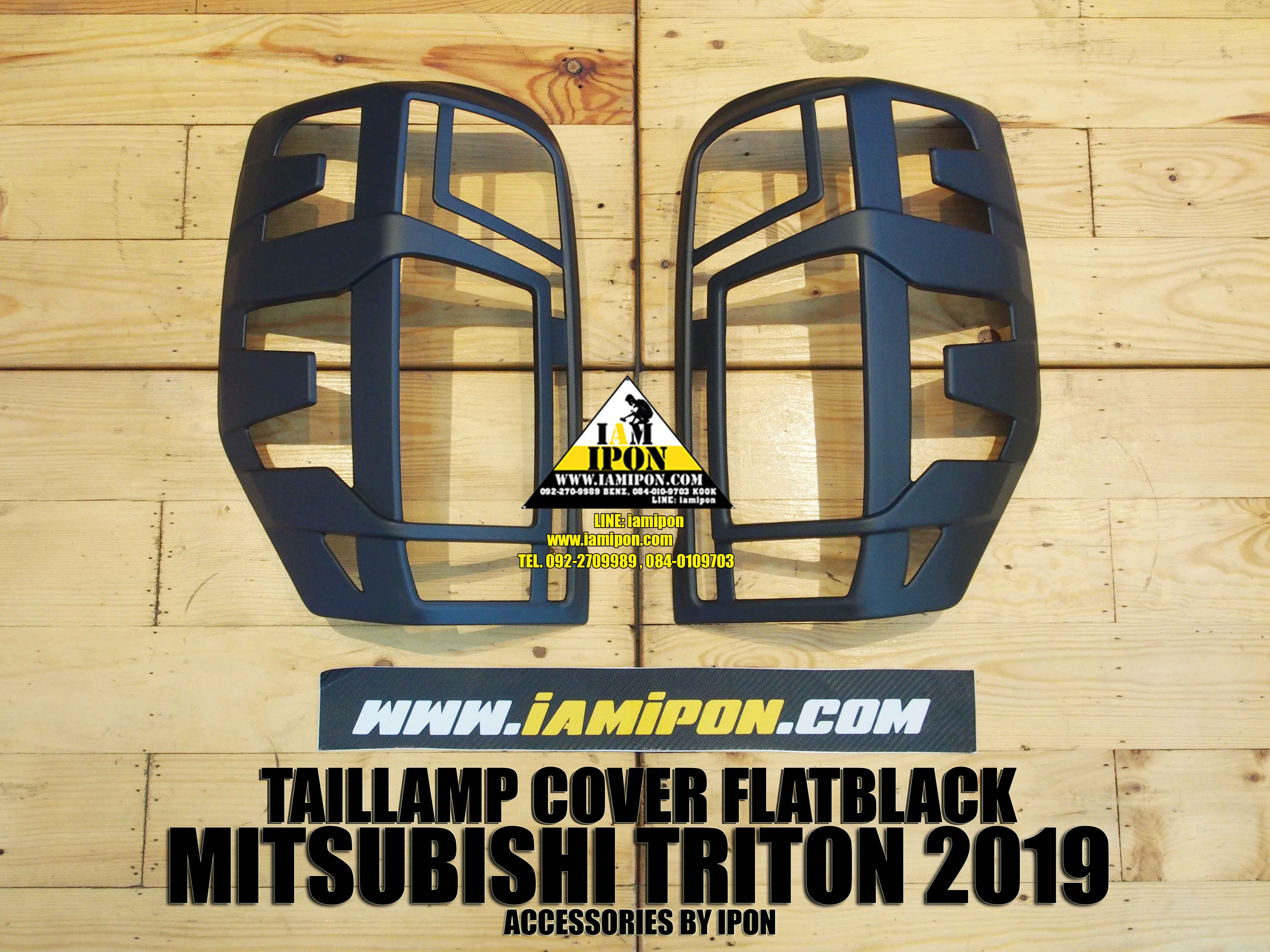 TAILLAMP COVER MITSUBISHI TRITON 2019 FLATBLACK ครอบไฟท้ายดำด้านมิสซูบิชิไทรทัน2019