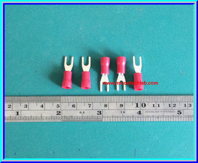 5x หางปลาแฉกหุ้ม สีแดง (Spade Crimp Terminal)