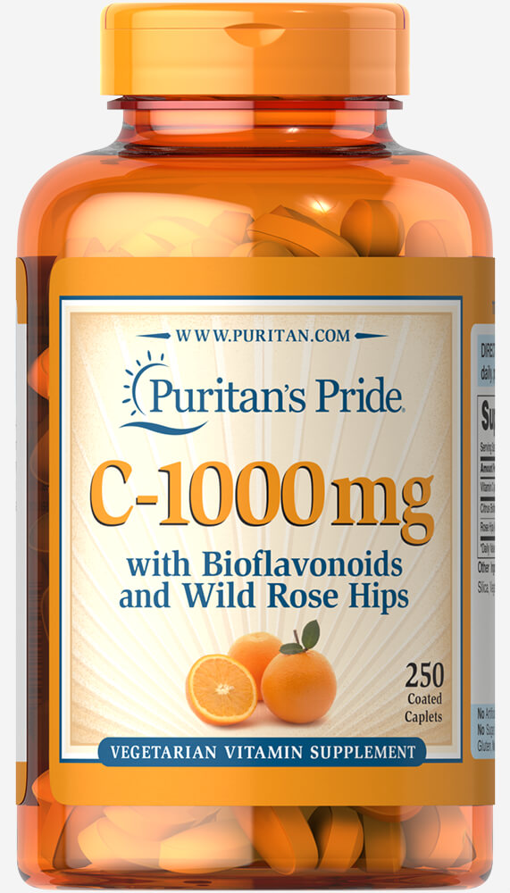 Puritan Vitamin C-1000 mg with Protective Bioflavonoids & Rose Hips 1000 mg / 250 Caplets