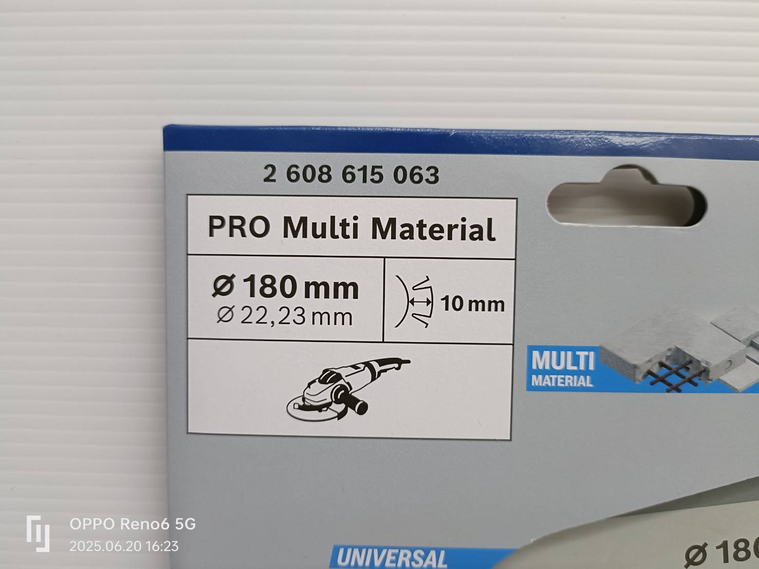 ใบเพชรตัดคอนกรีต7" BOSCH PRO Multi Material Diamond Disc, 180 x 22.23 mm