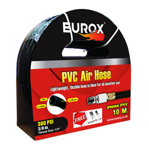 สายลม PVC 3/8 นิ้ว พร้อมข้อต่อ EUROX ความยาว 10 เมตร สีดำ