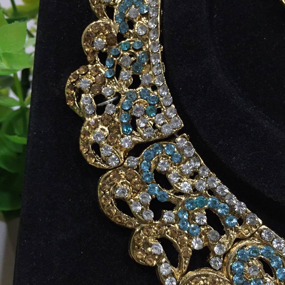 (พร้อมส่ง) เครื่องประดับอินเดีย 004 สีฟ้า