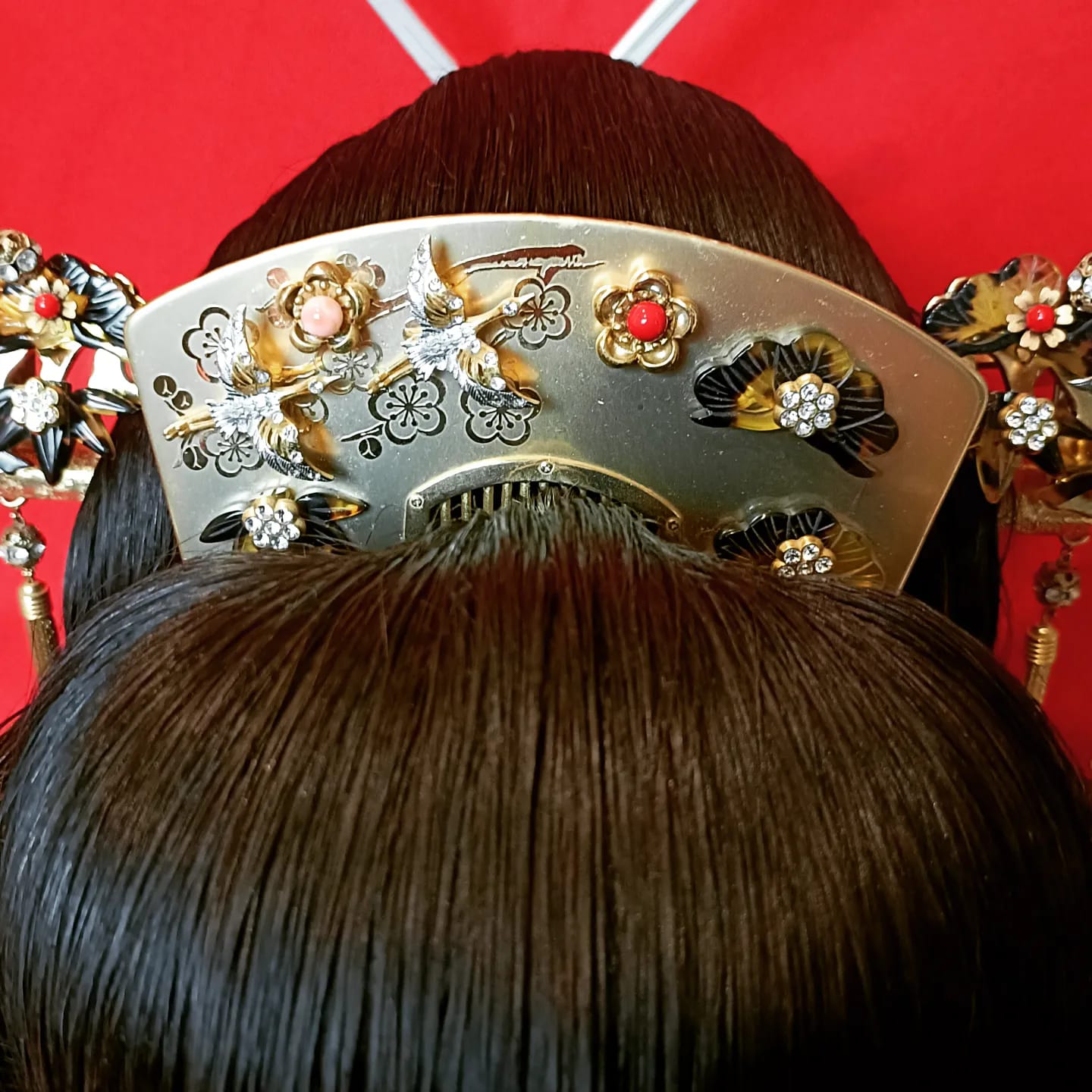 ชุดปิ่นนกกระเรียนชุดใหญ่(โลหะผสม)PINVIP006