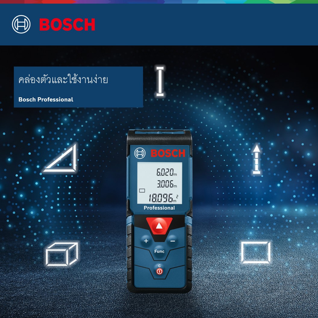 เลเซอร์วัดระยะ40ม. GLM40-12 BOSCH 06010729K1