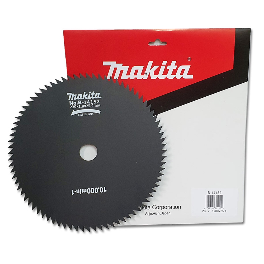 ใบเลื่อยวงเดือนตัดหญ้า 230×25.4×1.8mmx80T รูเพลา25.4mm. MAKITA #B-14152