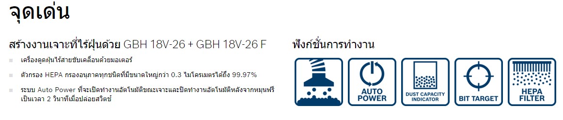 ชุดดูดฝุ่น GDE18V-16 BOSCH
