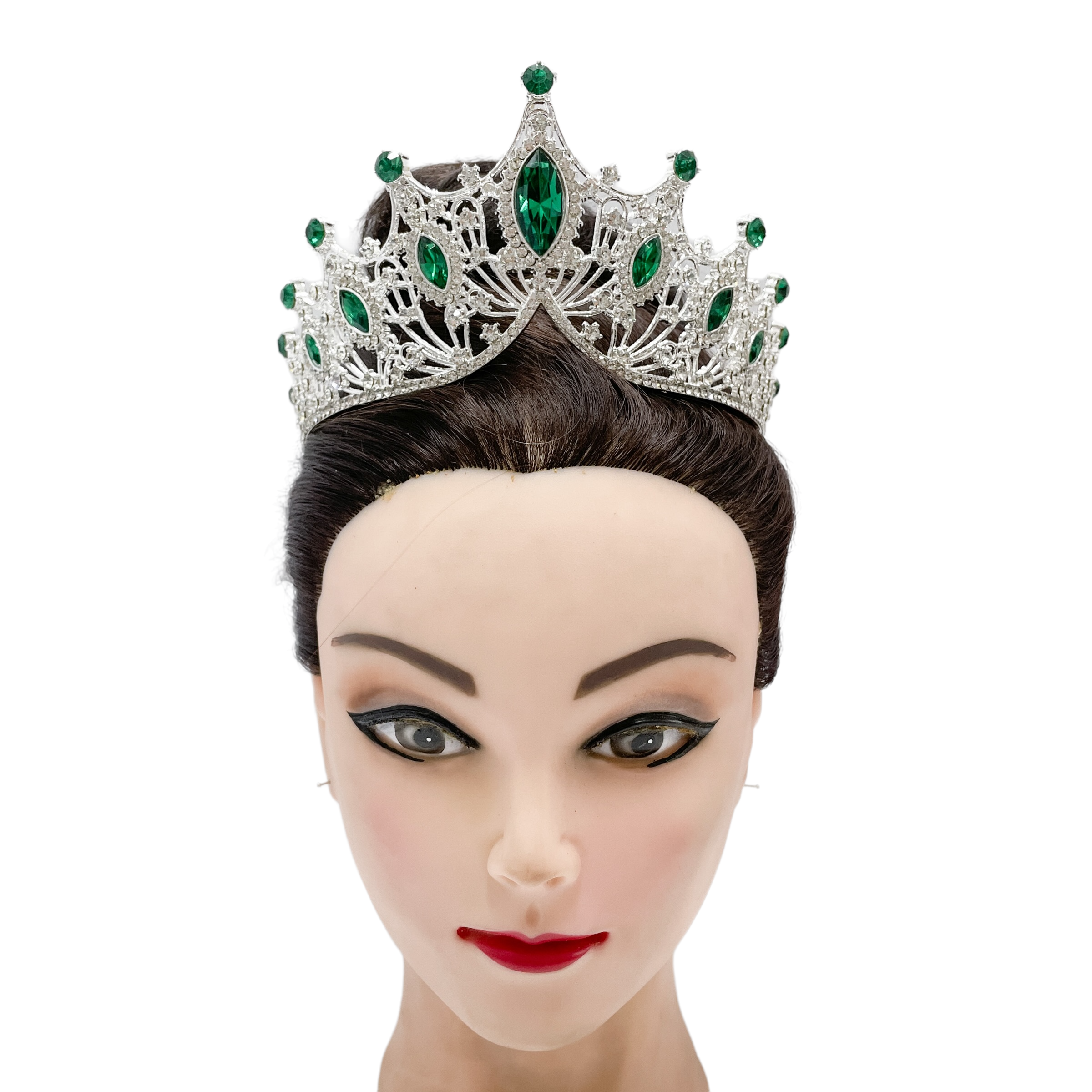 (พร้อมส่ง) เทียร่า 303 สีเขียว มงกุฎนางงาม งานสวย ปราณีต QCเพชรทุกเม็ด สินค้าพร้อมส่งจากไทย