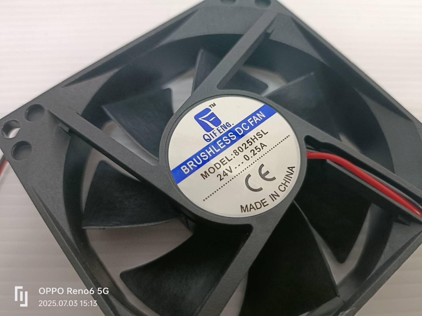 QIFENG พัดลม24V / 0.25A 3" 80*80*25mm. 8025HSL