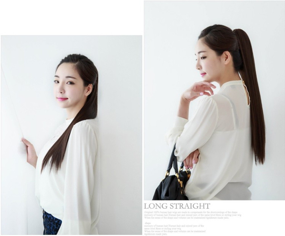 (พร้อมส่ง) วิกหางม้าหนีบ ผมตรง ยาว 60 cm