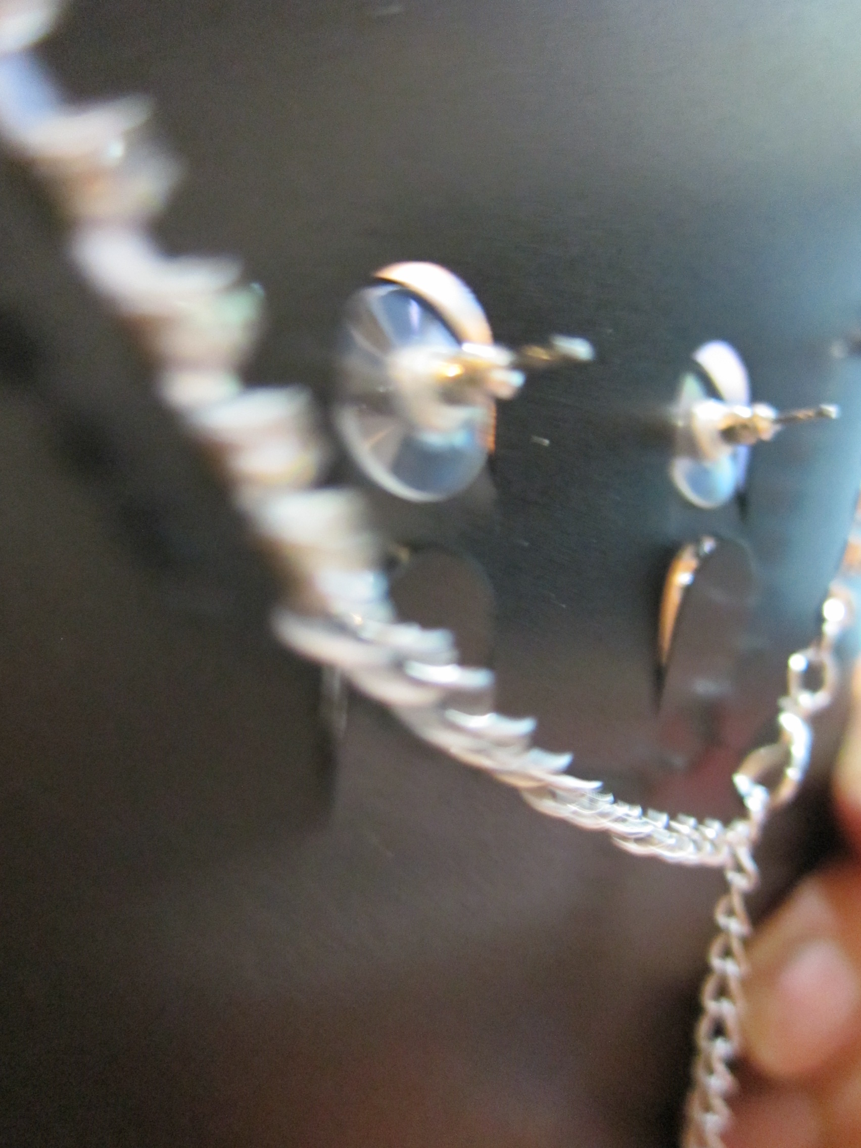 (พร้อมส่ง) สร้อยคอเพชร+ต่างหู 075 (เข็ม)