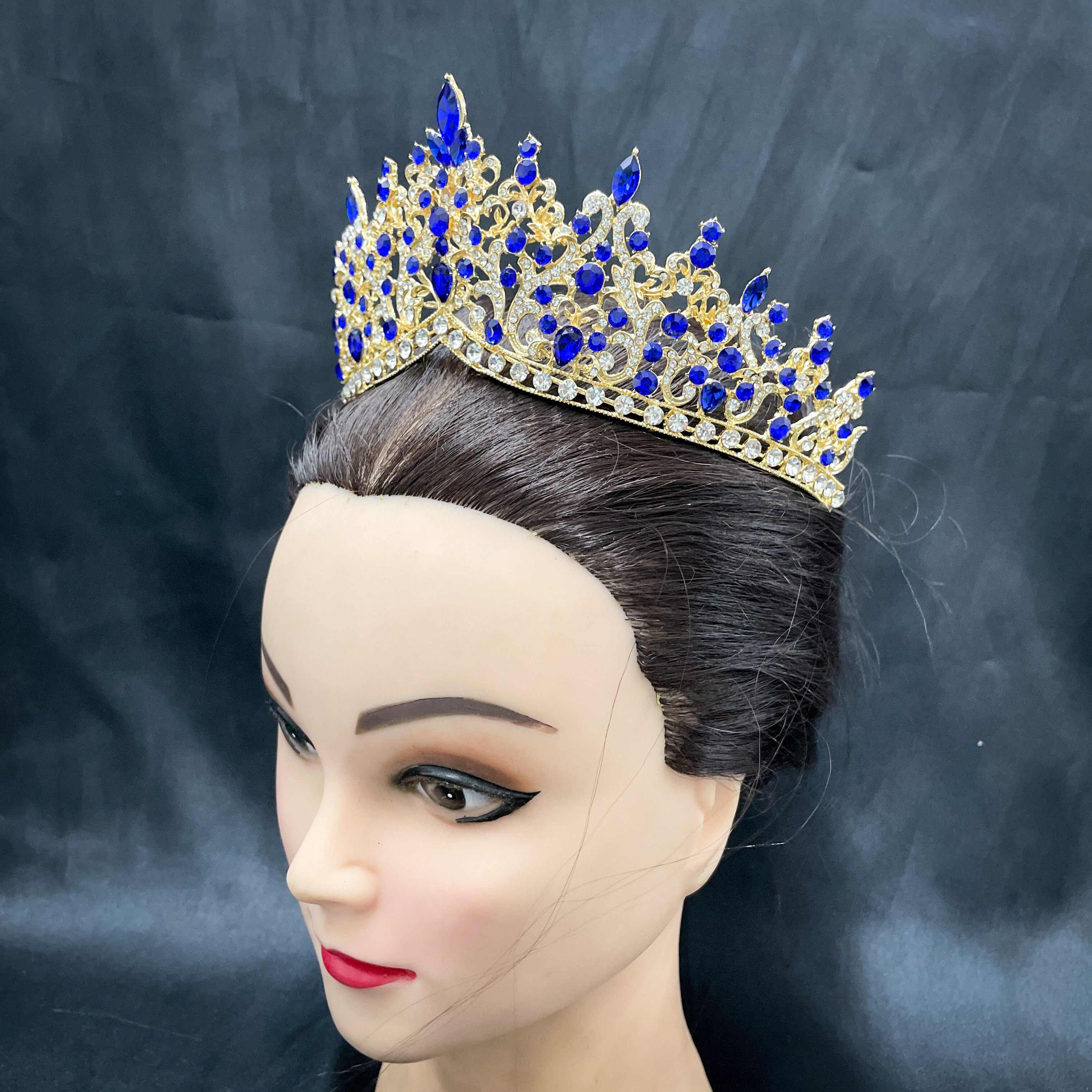 (พร้อมส่ง) เทียร่า 340 สีน้ำเงิน งานสวย ปราณีต QCเพชรทุกเม็ด สินค้าพร้อมส่งจากไทย