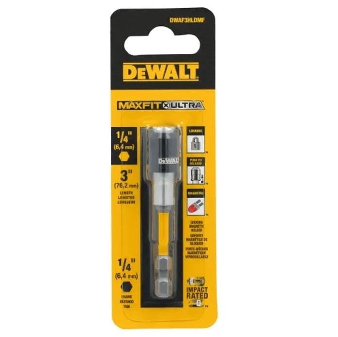 ก้านต่อดอกไขควง1/4 ยาว76มม. DWAF3HLDMF DEWALT มีแม่เหล็กในตัว